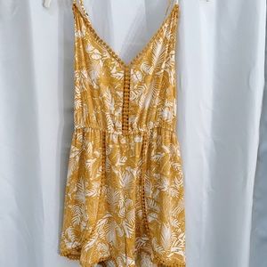 Yellow Target palm tree Romper